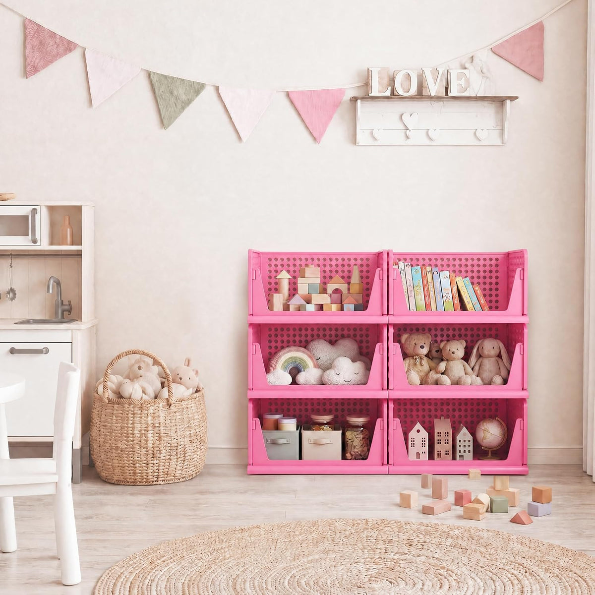 Closet Organizer Storage Bins Stackable Plastic Drawer Shelf