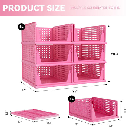 Closet Organizer Storage Bins Stackable Plastic Drawer Shelf