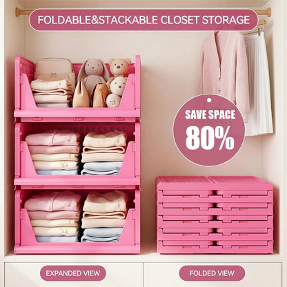 Closet Organizer Storage Bins Stackable Plastic Drawer Shelf