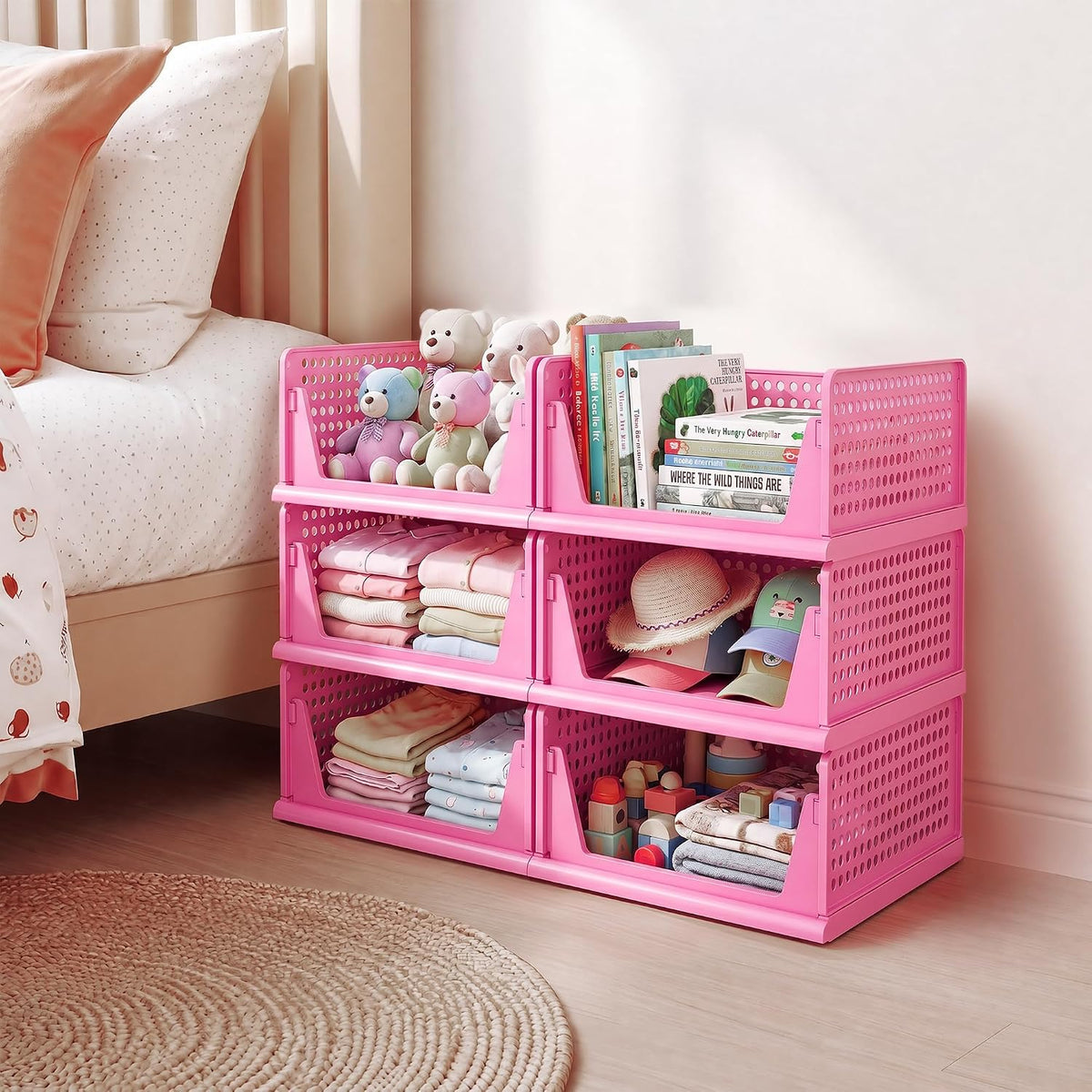 Closet Organizer Storage Bins Stackable Plastic Drawer Shelf