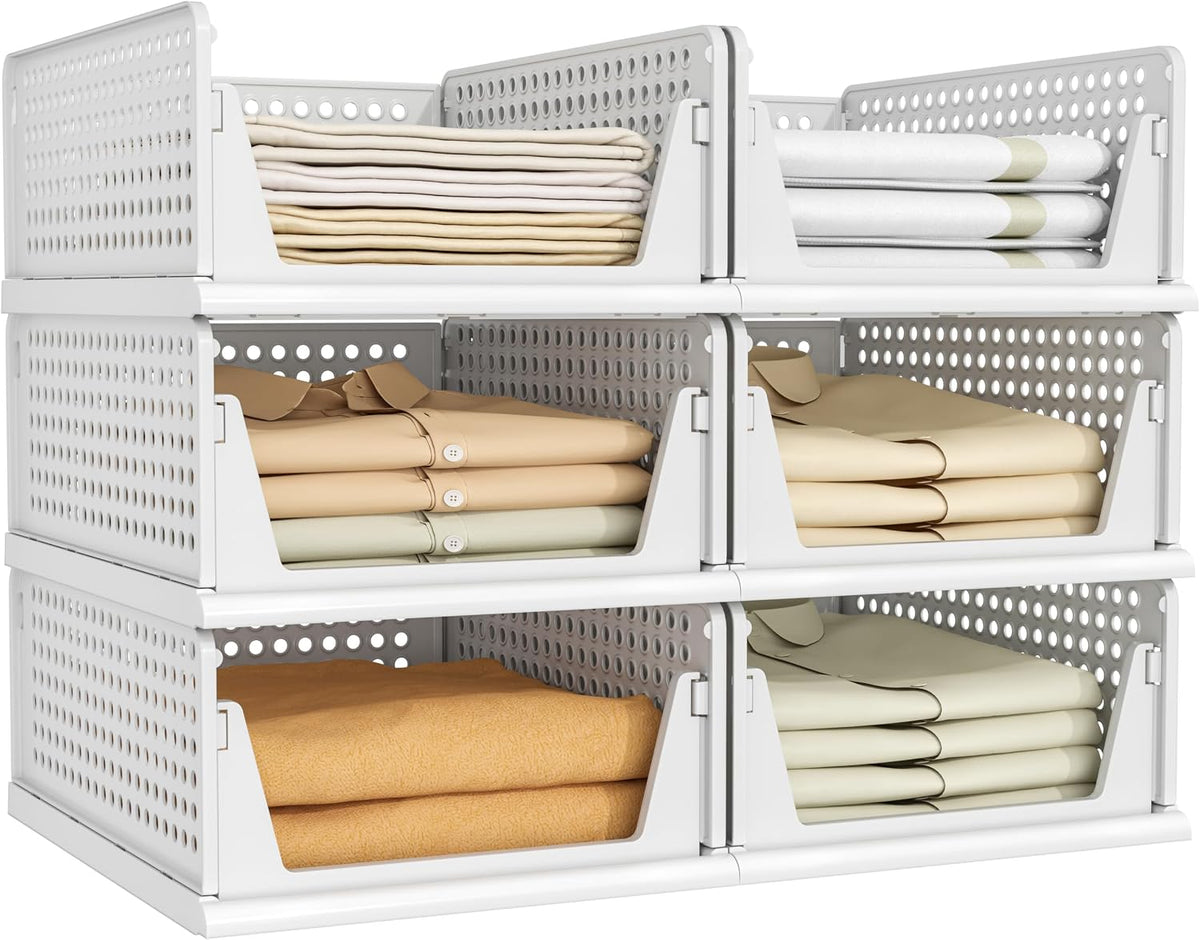 Closet Organizer Storage Bins Stackable Plastic Drawer Shelf