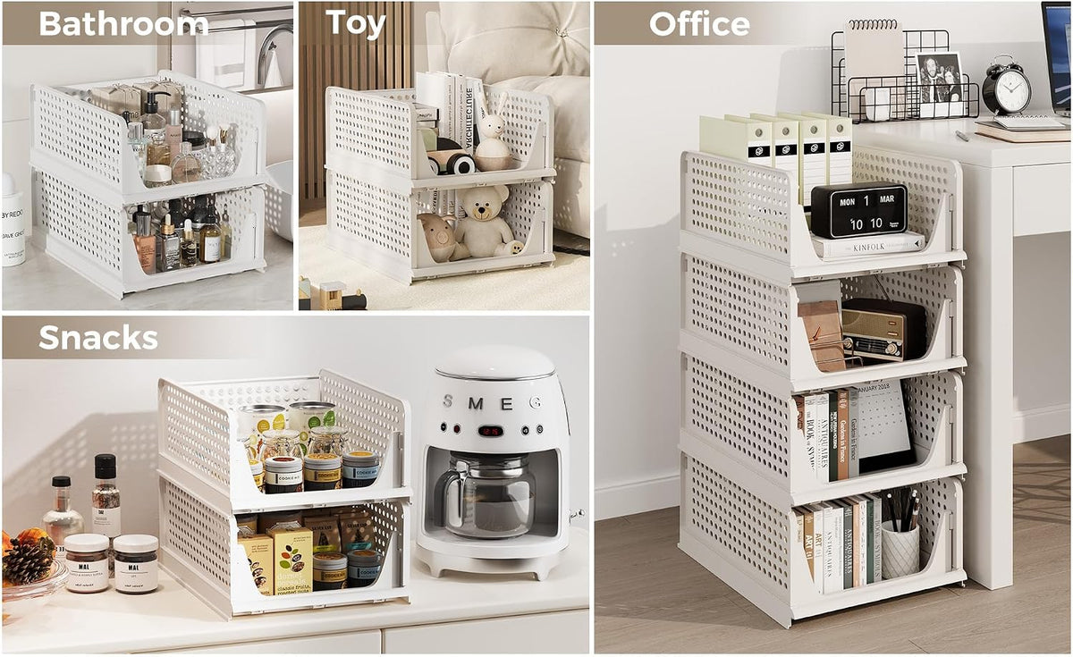 Closet Organizer Storage Bins Stackable Plastic Drawer Shelf