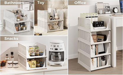 Closet Organizer Storage Bins Stackable Plastic Drawer Shelf