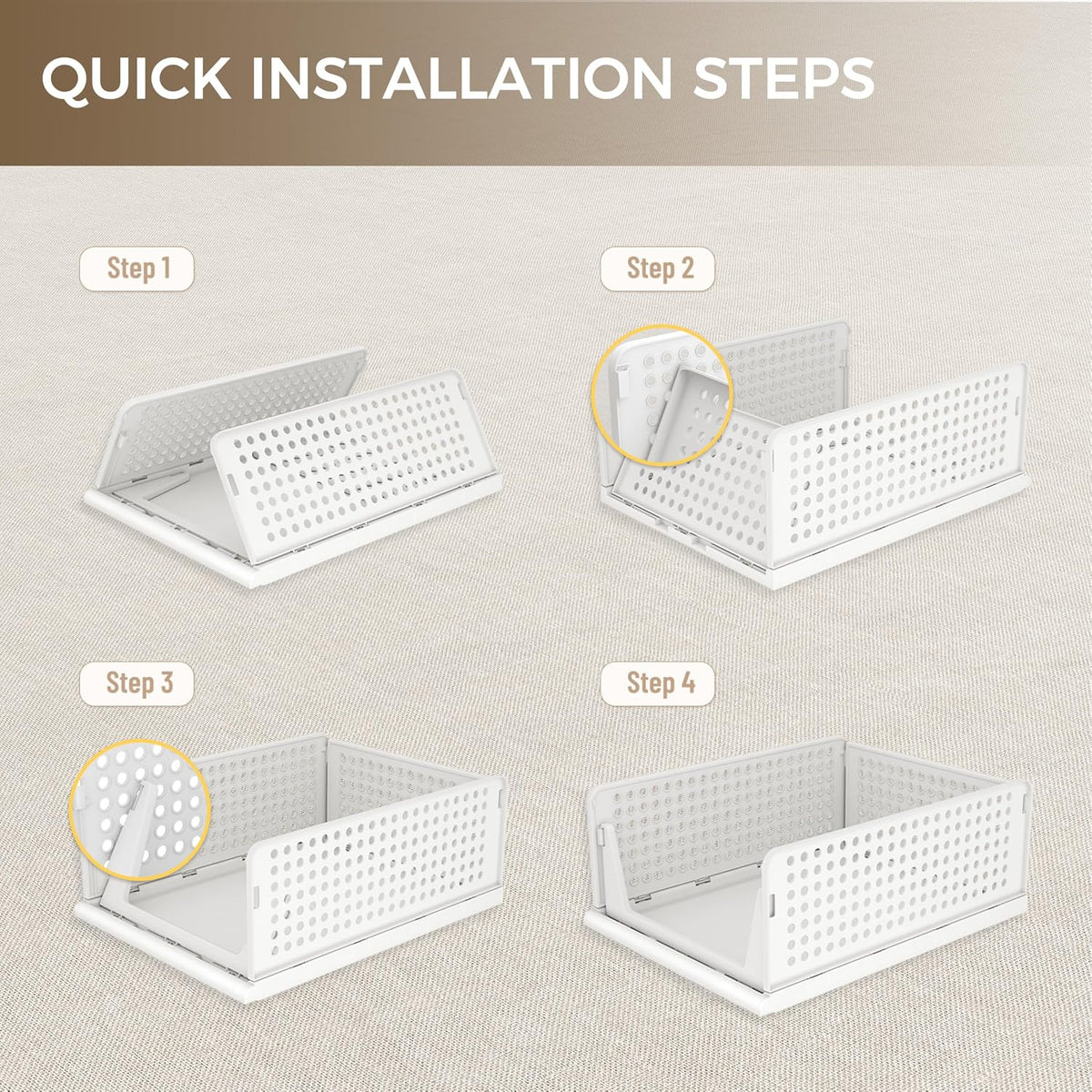 Closet Organizer Storage Bins Stackable Plastic Drawer Shelf