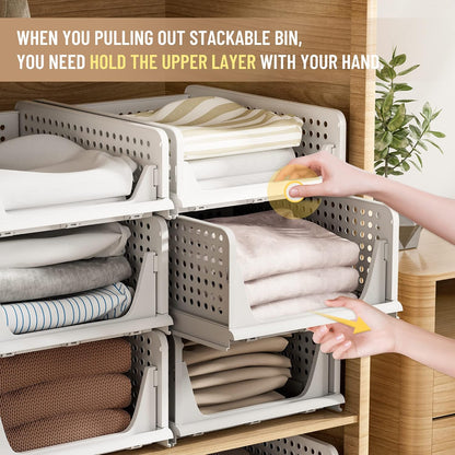 Closet Organizer Storage Bins Stackable Plastic Drawer Shelf