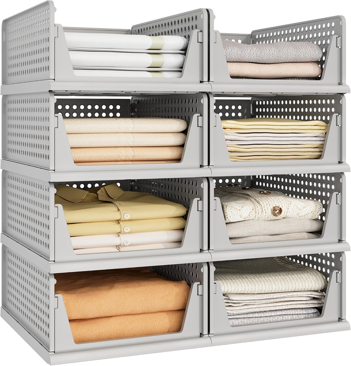 Closet Organizer Storage Bins Stackable Plastic Drawer Shelf