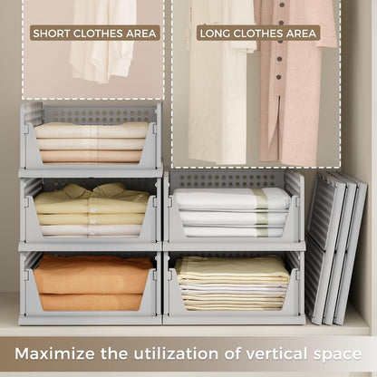 Closet Organizer Storage Bins Stackable Plastic Drawer Shelf