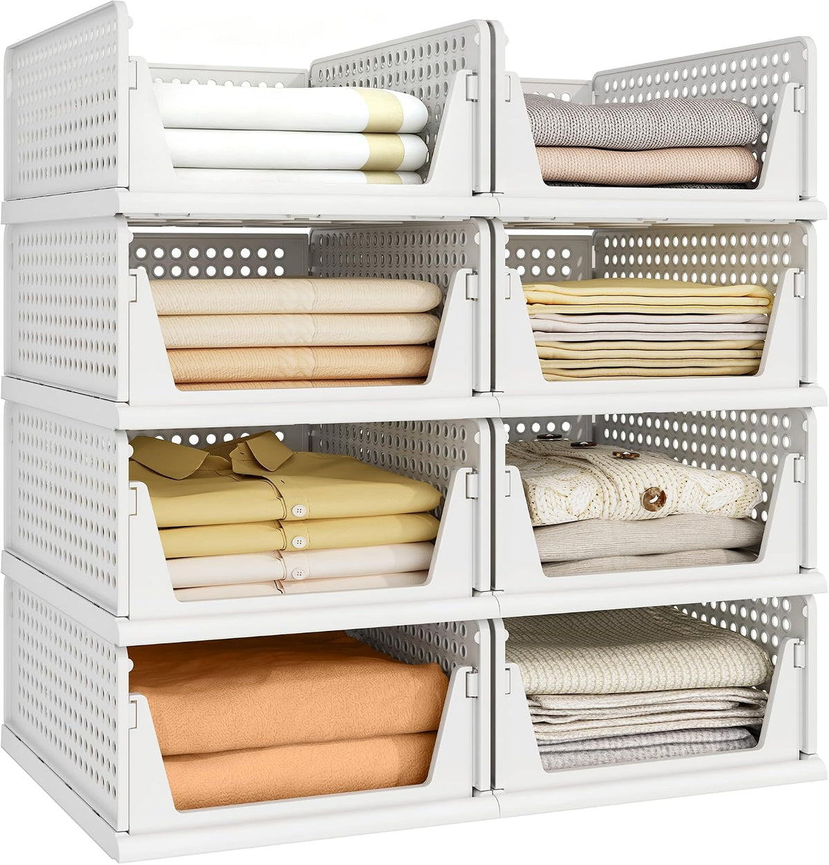 Closet Organizer Storage Bins Stackable Plastic Drawer Shelf