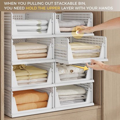 Closet Organizer Storage Bins Stackable Plastic Drawer Shelf