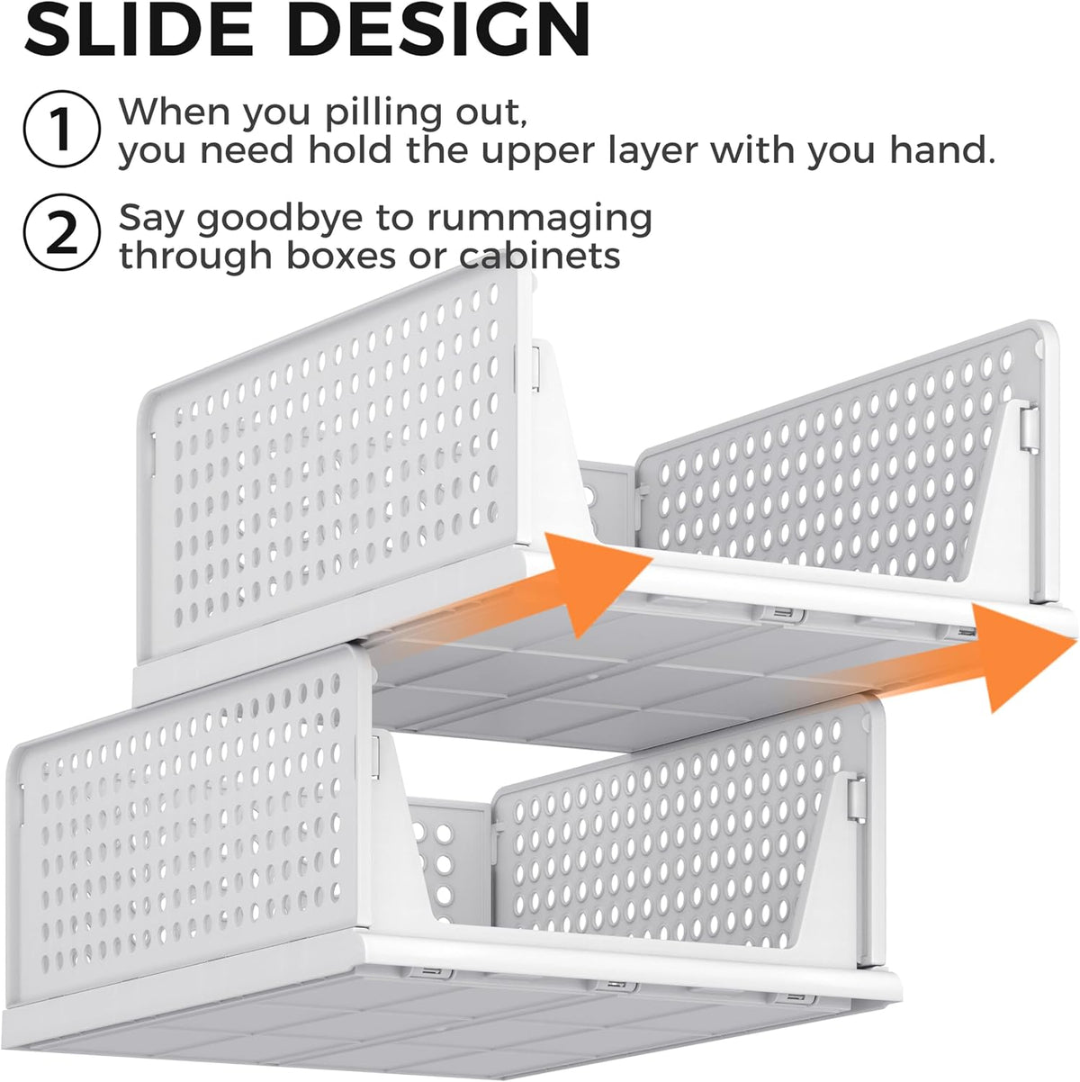 Closet Organizer Storage Bins Stackable Plastic Drawer Shelf