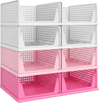 Closet Organizer Storage Bins Stackable Plastic Drawer Shelf