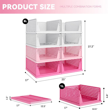 Closet Organizer Storage Bins Stackable Plastic Drawer Shelf