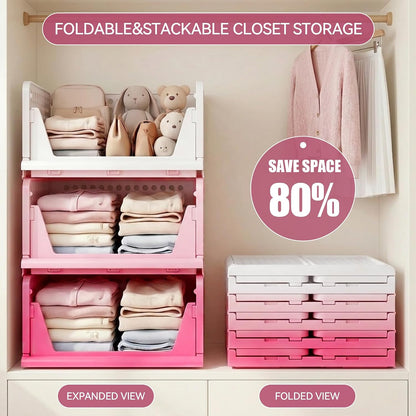 Closet Organizer Storage Bins Stackable Plastic Drawer Shelf