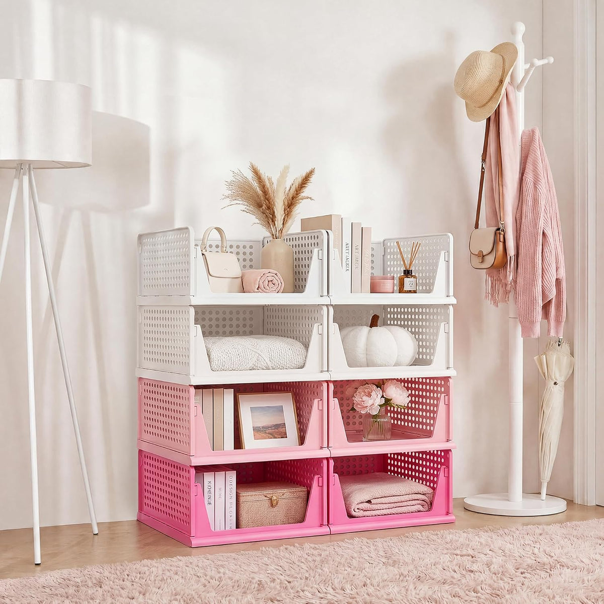 Closet Organizer Storage Bins Stackable Plastic Drawer Shelf