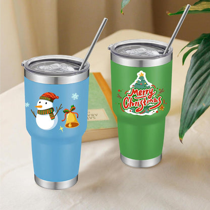 12 Pack Insulated Tumbler - 30oz Stainless Steel Double Wall Vacuum Travel Coffee Tumbler Cup with Lid and Straw for Cold & Hot Drinks (Mixed Colors)
