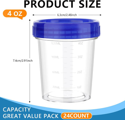 XSEINO 24 Pack 4 Oz Freezer Storage Containers with Lids, Soup Containers with Lids, Airtight Condiment Cups for Salad Dressing, Meal Prep, Snack, BPA Free, Leakproof, Microwave & Dishwasher Safe