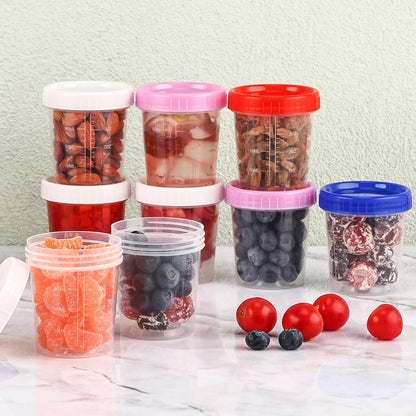 XSEINO 24 Pack 4 Oz Freezer Storage Containers with Lids, Soup Containers with Lids, Airtight Condiment Cups for Salad Dressing, Meal Prep, Snack, BPA Free, Leakproof, Microwave & Dishwasher Safe