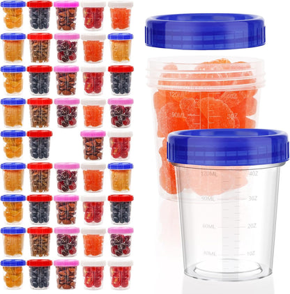 XSEINO 24 Pack 4 Oz Freezer Storage Containers with Lids, Soup Containers with Lids, Airtight Condiment Cups for Salad Dressing, Meal Prep, Snack, BPA Free, Leakproof, Microwave & Dishwasher Safe