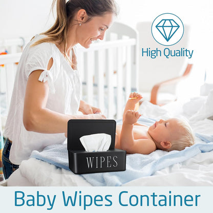4 Pack Baby Wipes Dispenser Refillable Wipe Holder with Lid Toilet Wipes Container for Bathroom Tissue Paper Storage Box for Home Office (White)