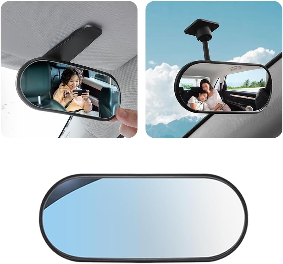 HD Car Mirror for Baby,360° Adjustable Rear View Mirrors Provides a Wide Field of Vision & Observation of the Rear Seat,Clip-on/Stick-on Convex Mirrors Baby Mirror for Car