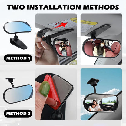 HD Car Mirror for Baby,360° Adjustable Rear View Mirrors Provides a Wide Field of Vision & Observation of the Rear Seat,Clip-on/Stick-on Convex Mirrors Baby Mirror for Car