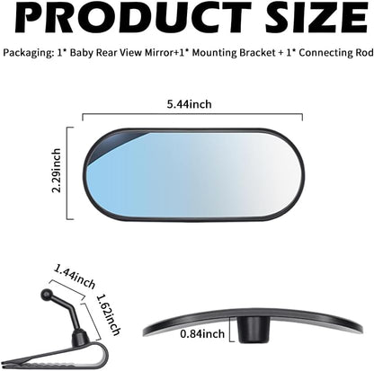 HD Car Mirror for Baby,360° Adjustable Rear View Mirrors Provides a Wide Field of Vision & Observation of the Rear Seat,Clip-on/Stick-on Convex Mirrors Baby Mirror for Car
