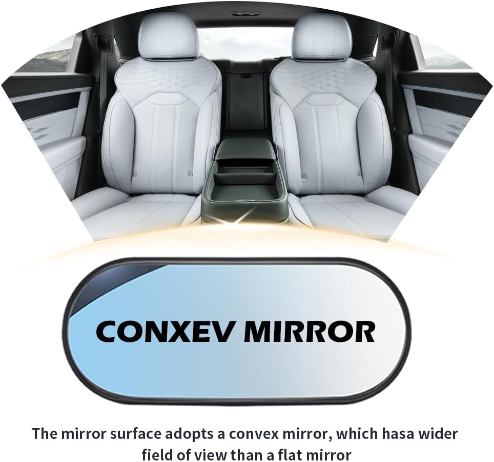 HD Car Mirror for Baby,360° Adjustable Rear View Mirrors Provides a Wide Field of Vision & Observation of the Rear Seat,Clip-on/Stick-on Convex Mirrors Baby Mirror for Car