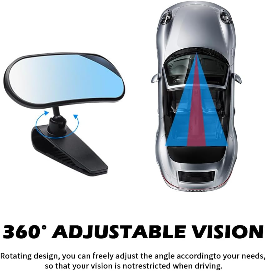 HD Car Mirror for Baby,360° Adjustable Rear View Mirrors Provides a Wide Field of Vision & Observation of the Rear Seat,Clip-on/Stick-on Convex Mirrors Baby Mirror for Car