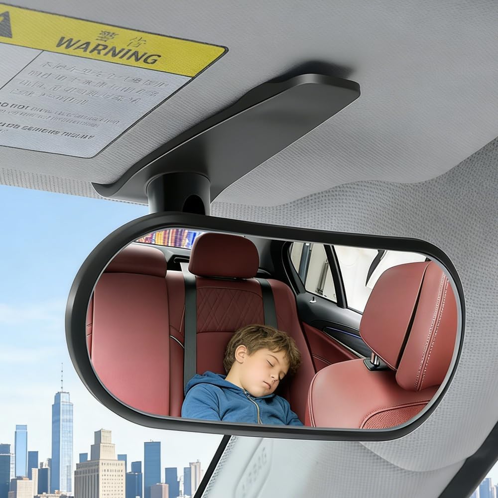 HD Car Mirror for Baby,360° Adjustable Rear View Mirrors Provides a Wide Field of Vision & Observation of the Rear Seat,Clip-on/Stick-on Convex Mirrors Baby Mirror for Car