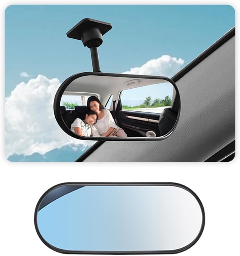 HD Car Mirror for Baby,360° Adjustable Rear View Mirrors Provides a Wide Field of Vision & Observation of the Rear Seat,Clip-on/Stick-on Convex Mirrors Baby Mirror for Car