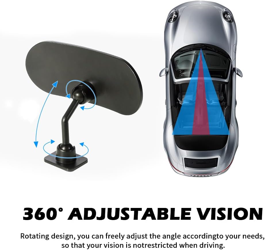 HD Car Mirror for Baby,360° Adjustable Rear View Mirrors Provides a Wide Field of Vision & Observation of the Rear Seat,Clip-on/Stick-on Convex Mirrors Baby Mirror for Car