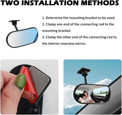 HD Car Mirror for Baby,360° Adjustable Rear View Mirrors Provides a Wide Field of Vision & Observation of the Rear Seat,Clip-on/Stick-on Convex Mirrors Baby Mirror for Car