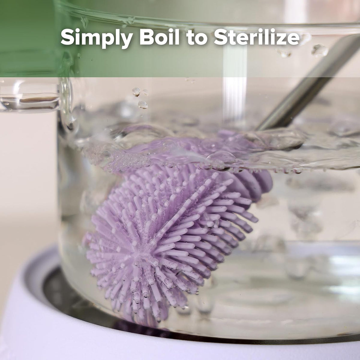 Silicone Bottle Brush for Baby Bottles & Crevices, SUVA Grey, 1PK