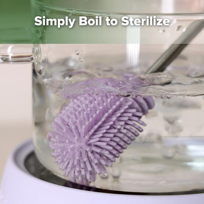 Silicone Bottle Brush for Baby Bottles & Crevices, SUVA Grey, 1PK