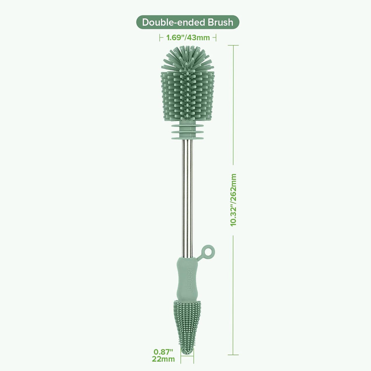Silicone Bottle Brush for Baby Bottles & Crevices, SUVA Grey, 1PK
