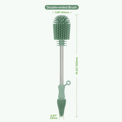 Silicone Bottle Brush for Baby Bottles & Crevices, SUVA Grey, 1PK