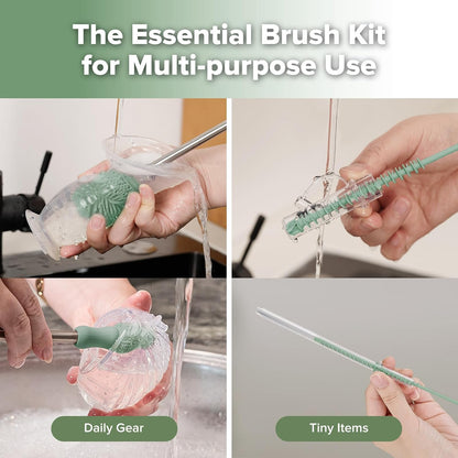 Silicone Bottle Brush for Baby Bottles & Crevices, SUVA Grey, 1PK