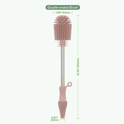 Silicone Bottle Brush for Baby Bottles & Crevices, SUVA Grey, 1PK