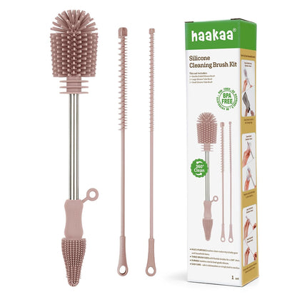 Silicone Bottle Brush for Baby Bottles & Crevices, SUVA Grey, 1PK