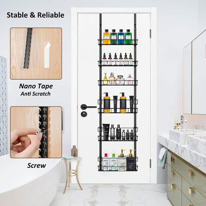 9 Tier Over Door Pantry Organizer, 2-in-1 Adjustable Spice Rack