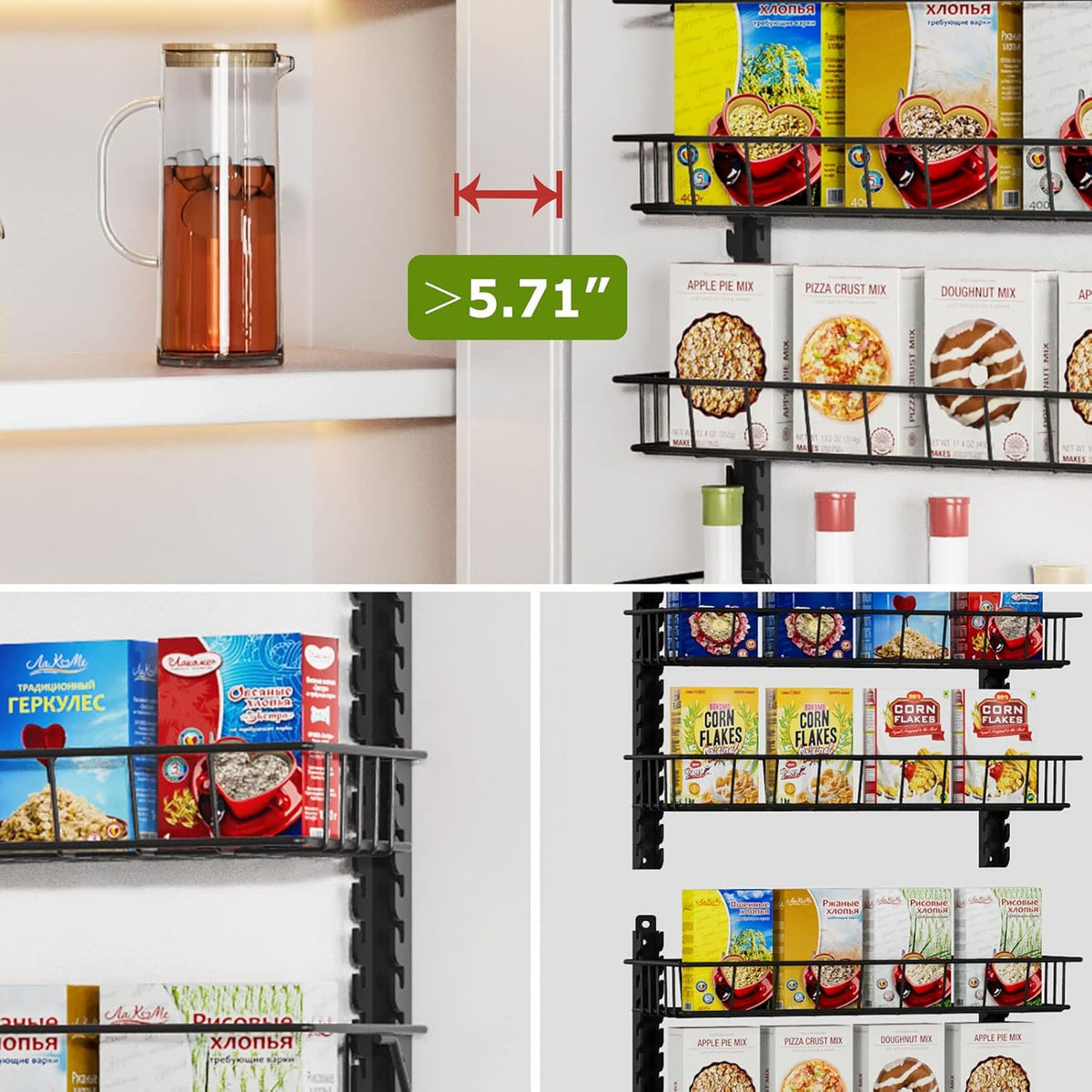 9 Tier Over Door Pantry Organizer, 2-in-1 Adjustable Spice Rack