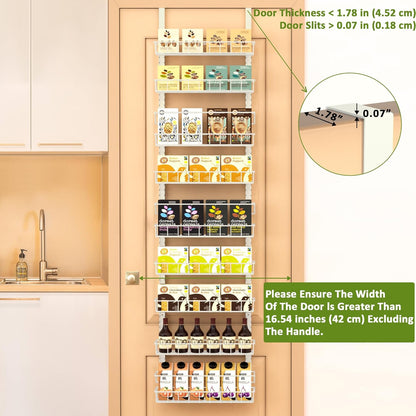 9 Tier Over Door Pantry Organizer, 2-in-1 Adjustable Spice Rack