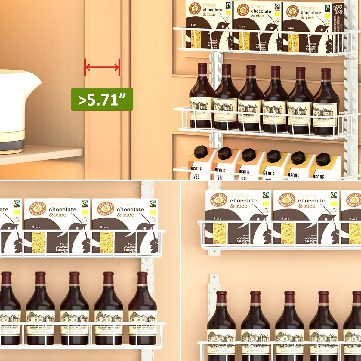 9 Tier Over Door Pantry Organizer, 2-in-1 Adjustable Spice Rack