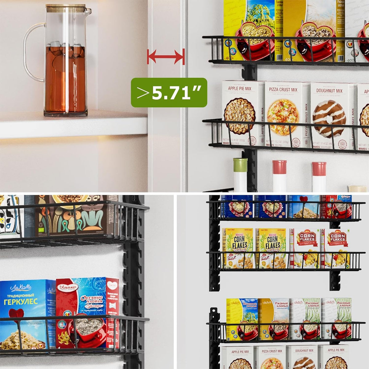 9 Tier Over Door Pantry Organizer, 2-in-1 Adjustable Spice Rack