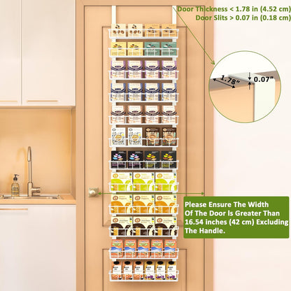 9 Tier Over Door Pantry Organizer, 2-in-1 Adjustable Spice Rack