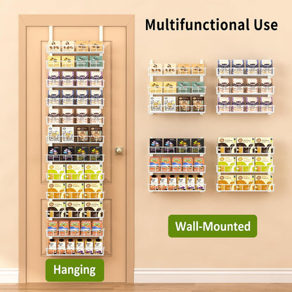 9 Tier Over Door Pantry Organizer, 2-in-1 Adjustable Spice Rack