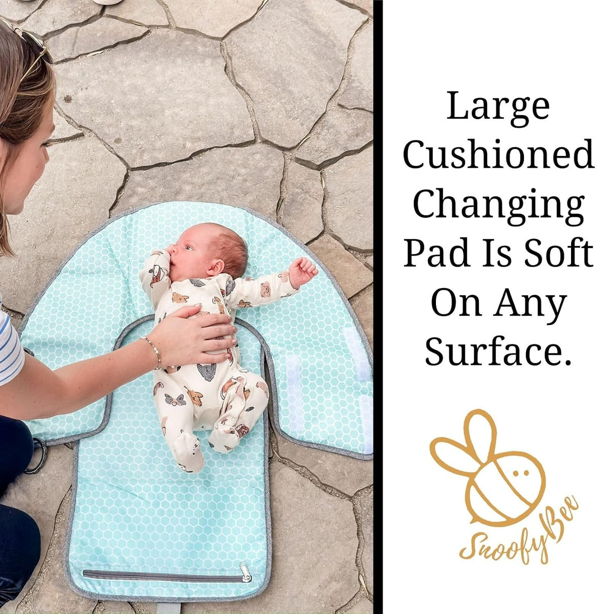 Portable Playtime Changing Pad: 3-in-1 Diaper Clutch, Changing Station, and Clean Hands Toy Barrier. Water-Resistant and Stylish, with Dual Storage Pockets. Black-2024-Improved-Version