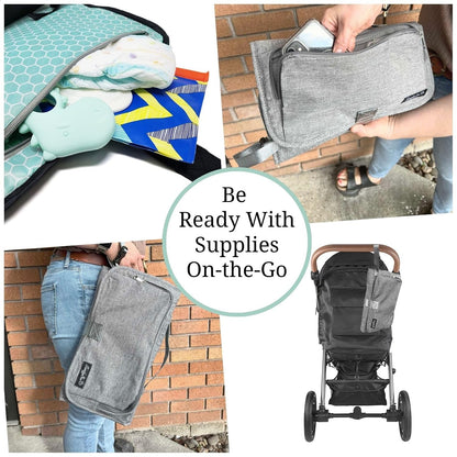 Portable Playtime Changing Pad: 3-in-1 Diaper Clutch, Changing Station, and Clean Hands Toy Barrier. Water-Resistant and Stylish, with Dual Storage Pockets. Black-2024-Improved-Version