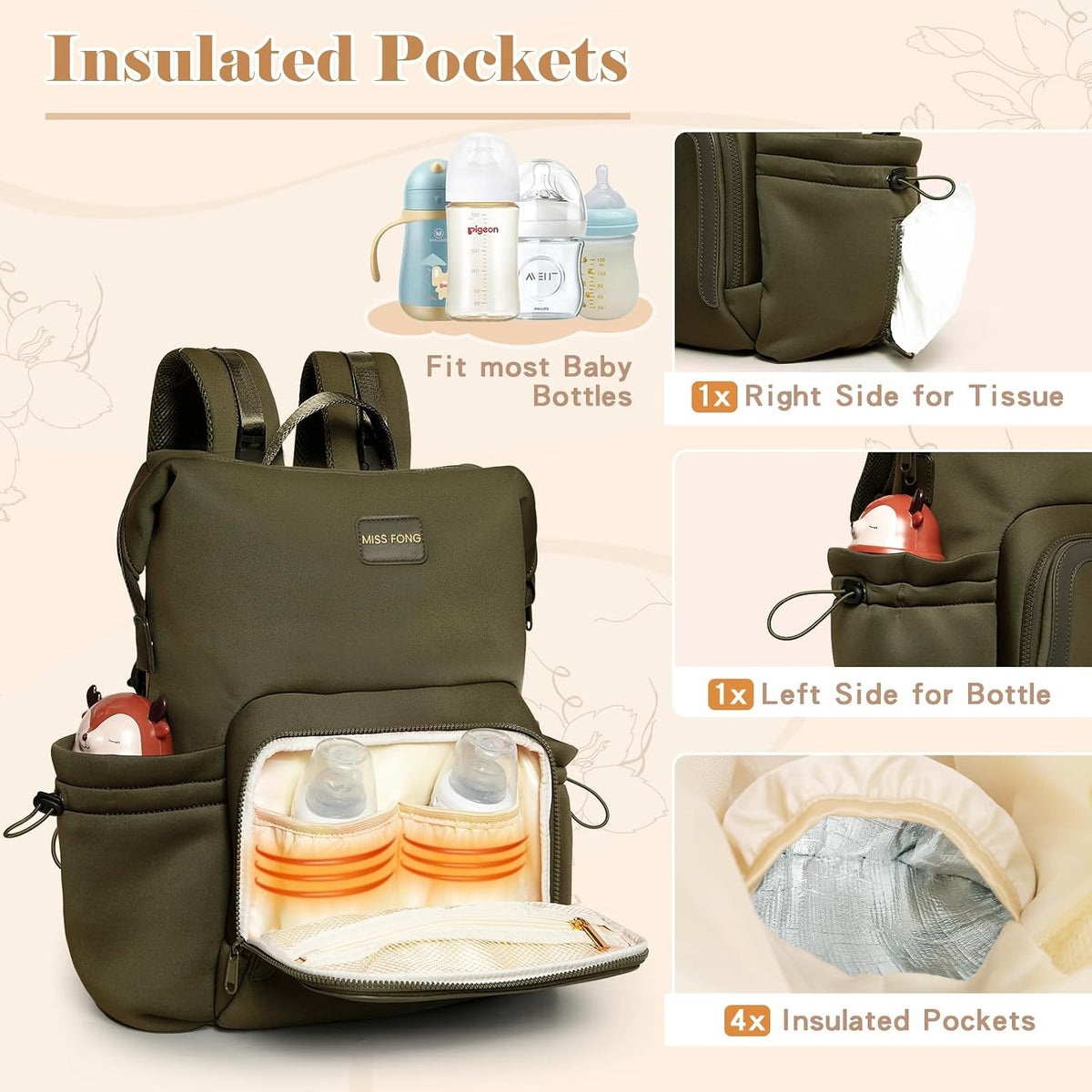 Diaper Bag Backpack Baby Bag Neoprene Bag Neoprene Backpack