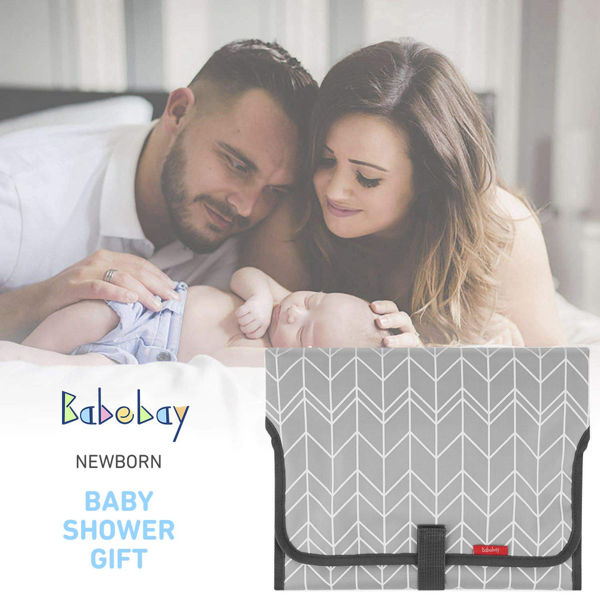 Portable Changing Pad for Baby, Waterproof Travel Changing Pads for Moms, Dads, with Built-in Pillow, Excellent Baby Shower, Registry Gifts